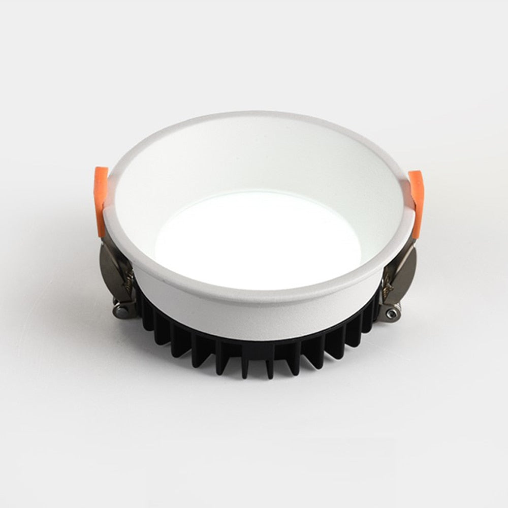 LED Anti-glare Downlight Narrow Frame Embedded Home Without Main Light Nordic Living Room Aisle Three-color Ceiling Downlight