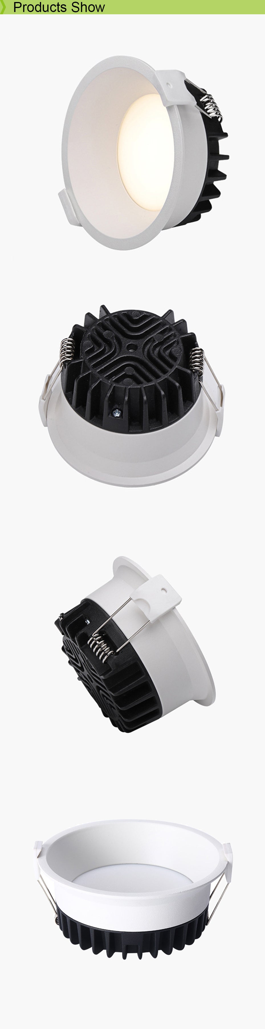 LED Anti-glare Downlight Narrow Frame Embedded Home Without Main Light Nordic Living Room Aisle Three-color Ceiling Downlight