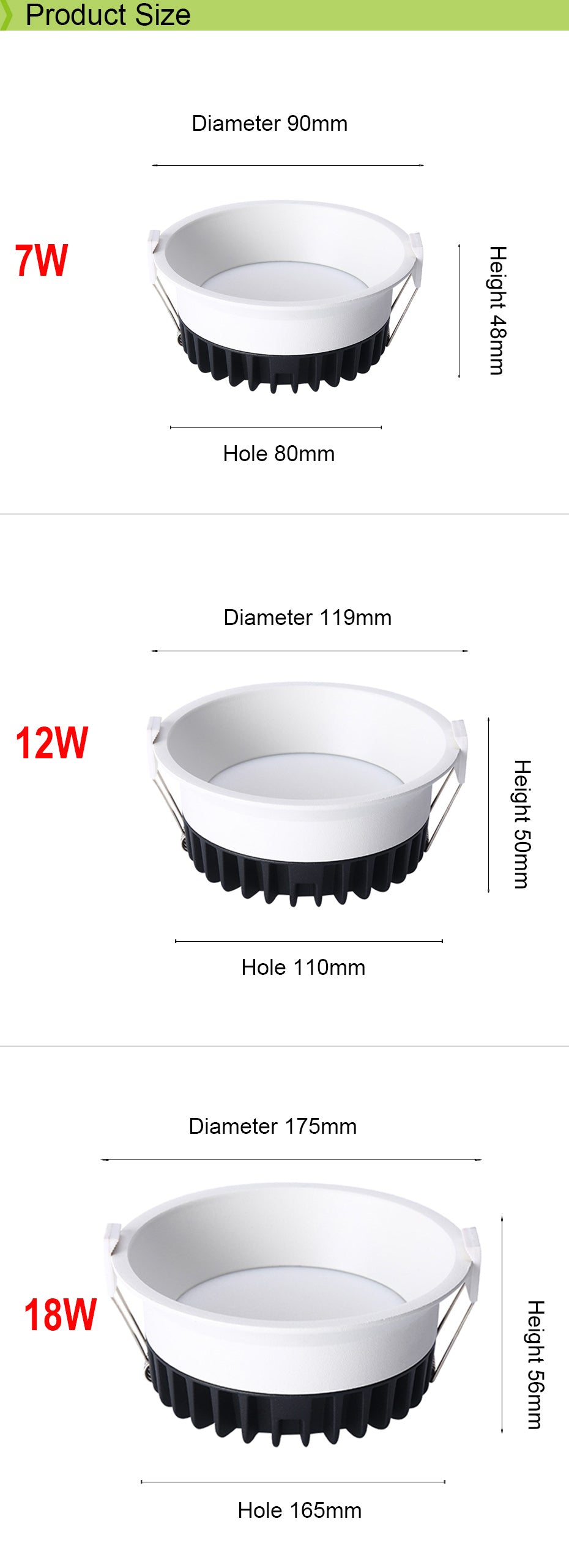 LED Anti-glare Downlight Narrow Frame Embedded Home Without Main Light Nordic Living Room Aisle Three-color Ceiling Downlight