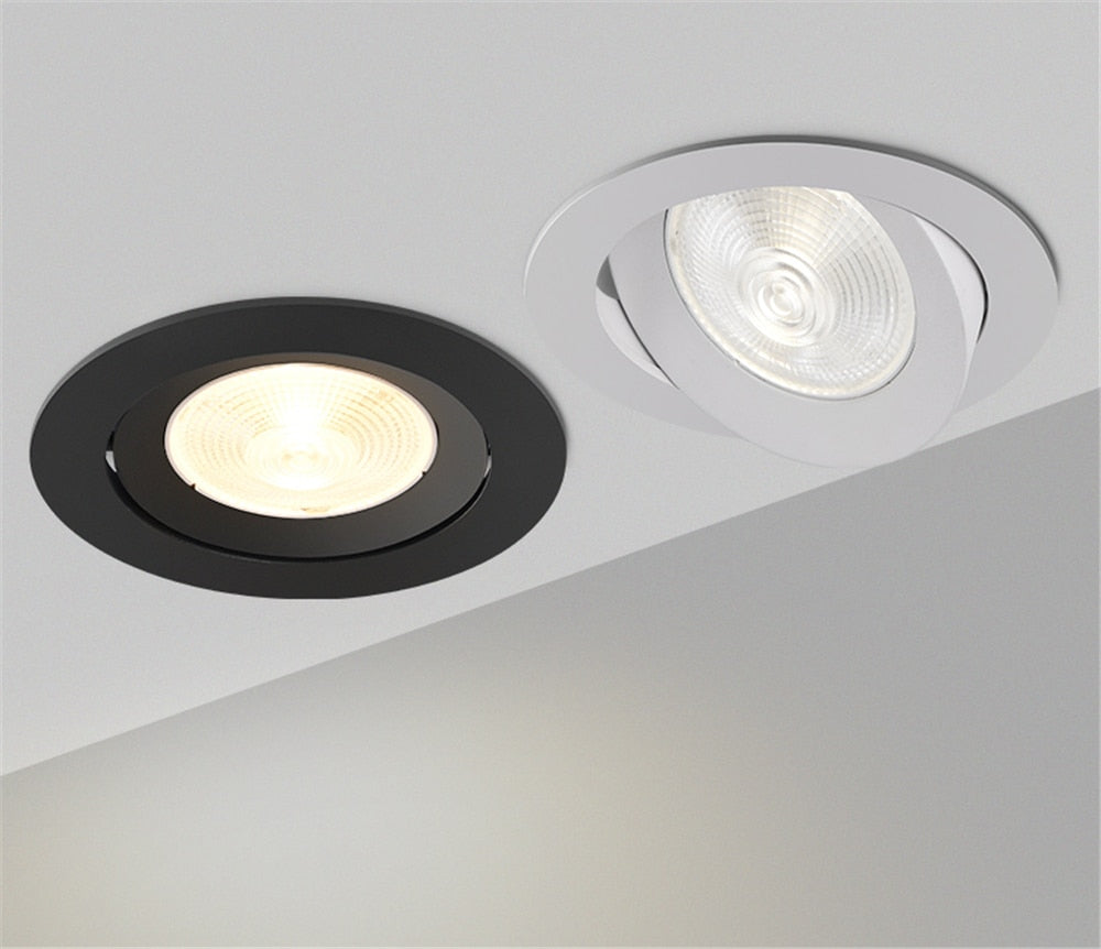 Spotlight Embedded 5W 7W 12W LED Indoor Ceiling Light Modern Bedroom Living Room Downlight Adjustable Angle Lighting Spotlight