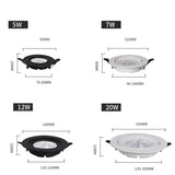 Spotlight Embedded 5W 7W 12W LED Indoor Ceiling Light Modern Bedroom Living Room Downlight Adjustable Angle Lighting Spotlight
