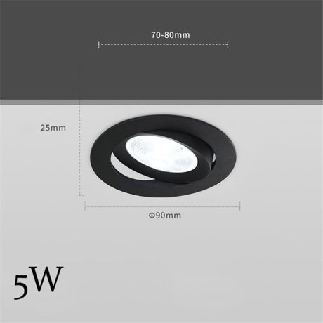Spotlight Embedded 5W 7W 12W LED Indoor Ceiling Light Modern Bedroom Living Room Downlight Adjustable Angle Lighting Spotlight