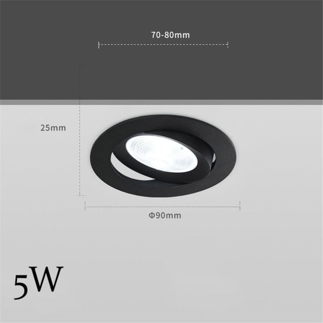 Spotlight Embedded 5W 7W 12W LED Indoor Ceiling Light Modern Bedroom Living Room Downlight Adjustable Angle Lighting Spotlight
