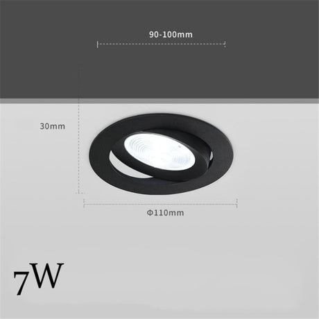 Spotlight Embedded 5W 7W 12W LED Indoor Ceiling Light Modern Bedroom Living Room Downlight Adjustable Angle Lighting Spotlight