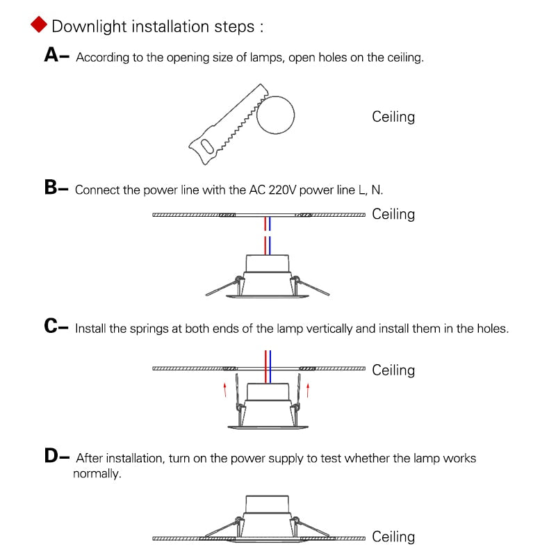 Downlight Indoor Light Ceiling Light Canister Light Recessed Lamp 5W 7W 9W 12W 15W Ultra-bright Round 220V-240V Spotlight 10PCS