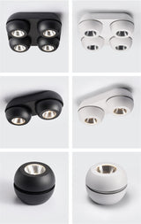 Surface mounted LED Ceiling Lamp 10W 20W 40W Dimmable 110 220V COB Downlight 360° Adjustable Spotlight For Indoor Lighting