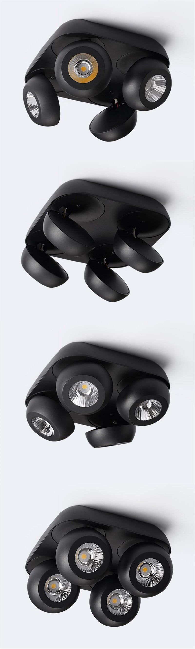 Surface mounted LED Ceiling Lamp 10W 20W 40W Dimmable 110 220V COB Downlight 360° Adjustable Spotlight For Indoor Lighting