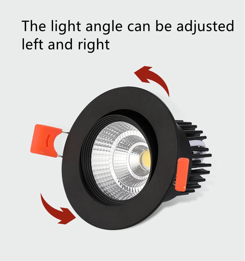 Round Dimmable Recessed COB LED Downlights 5W 7W 9W 12W 15W LED Ceiling Spot Lights AC85~265V LED Ceiling Lamps Indoor Lighting