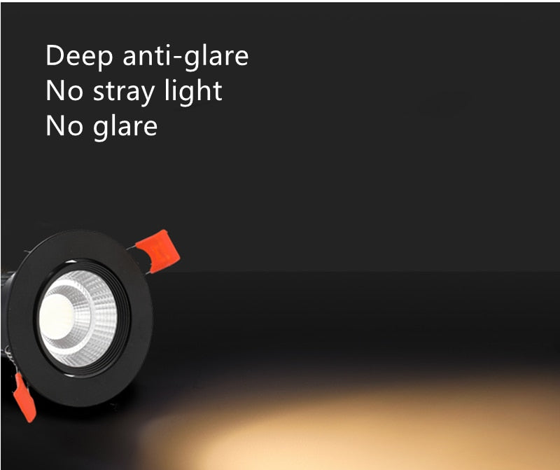 Round Dimmable Recessed COB LED Downlights 5W 7W 9W 12W 15W LED Ceiling Spot Lights AC85~265V LED Ceiling Lamps Indoor Lighting