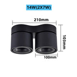 Dimmable Folding Rotating 360° Downlights 14W 21W 28W COB Square Superimposed Led Ceiling Light 85~265V For Living Room Lighting