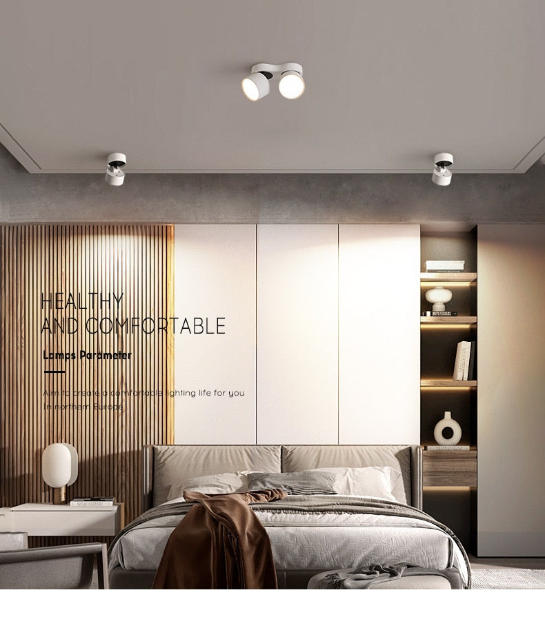 Dimmable Folding Rotating 360° Downlights 14W 21W 28W COB Square Superimposed Led Ceiling Light 85~265V For Living Room Lighting