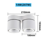 Dimmable Folding Rotating 360° Downlights 14W 21W 28W COB Square Superimposed Led Ceiling Light 85~265V For Living Room Lighting