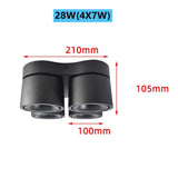 Dimmable Folding Rotating 360° Downlights 14W 21W 28W COB Square Superimposed Led Ceiling Light 85~265V For Living Room Lighting