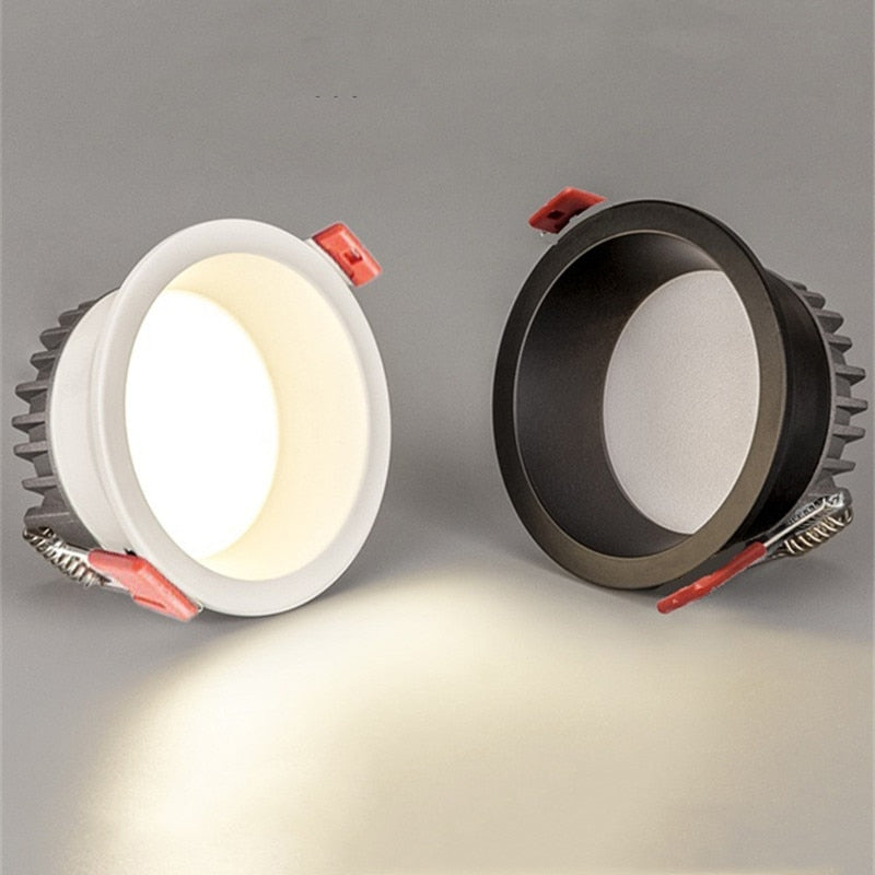 CCT Change color tempe AC85~265V embedded anti-glare LED downlight 7W/9W/12W/15W LED ceiling spotlight backlight indoor lighting