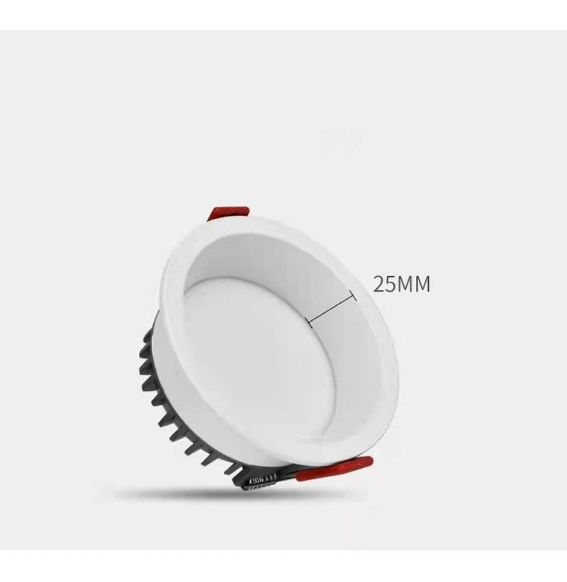 CCT Change color tempe AC85~265V embedded anti-glare LED downlight 7W/9W/12W/15W LED ceiling spotlight backlight indoor lighting