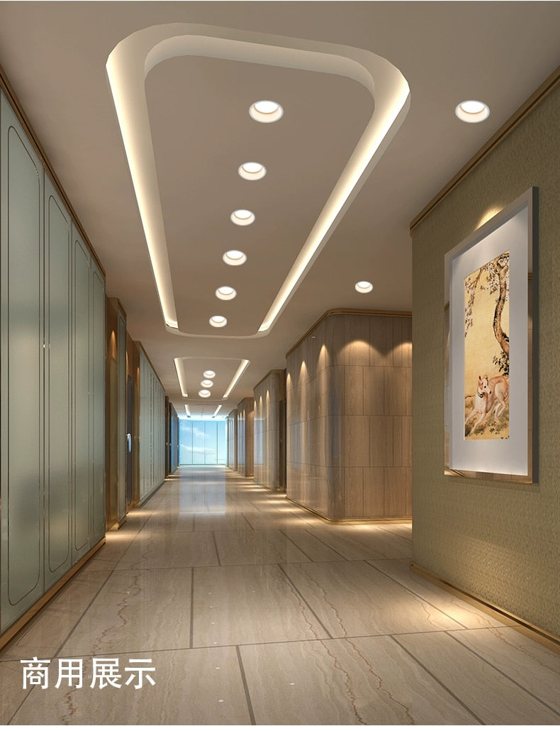 CCT Change color tempe AC85~265V embedded anti-glare LED downlight 7W/9W/12W/15W LED ceiling spotlight backlight indoor lighting