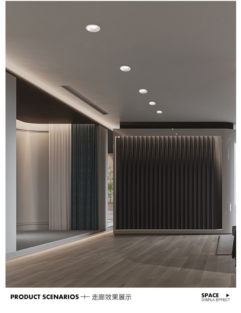 CCT Change color tempe AC85~265V embedded anti-glare LED downlight 7W/9W/12W/15W LED ceiling spotlight backlight indoor lighting