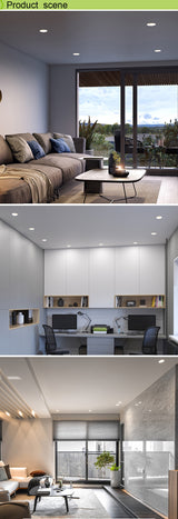 LED anti-glare downlight narrow frame embedded home without main light Nordic living room aisle three-color ceiling downlight
