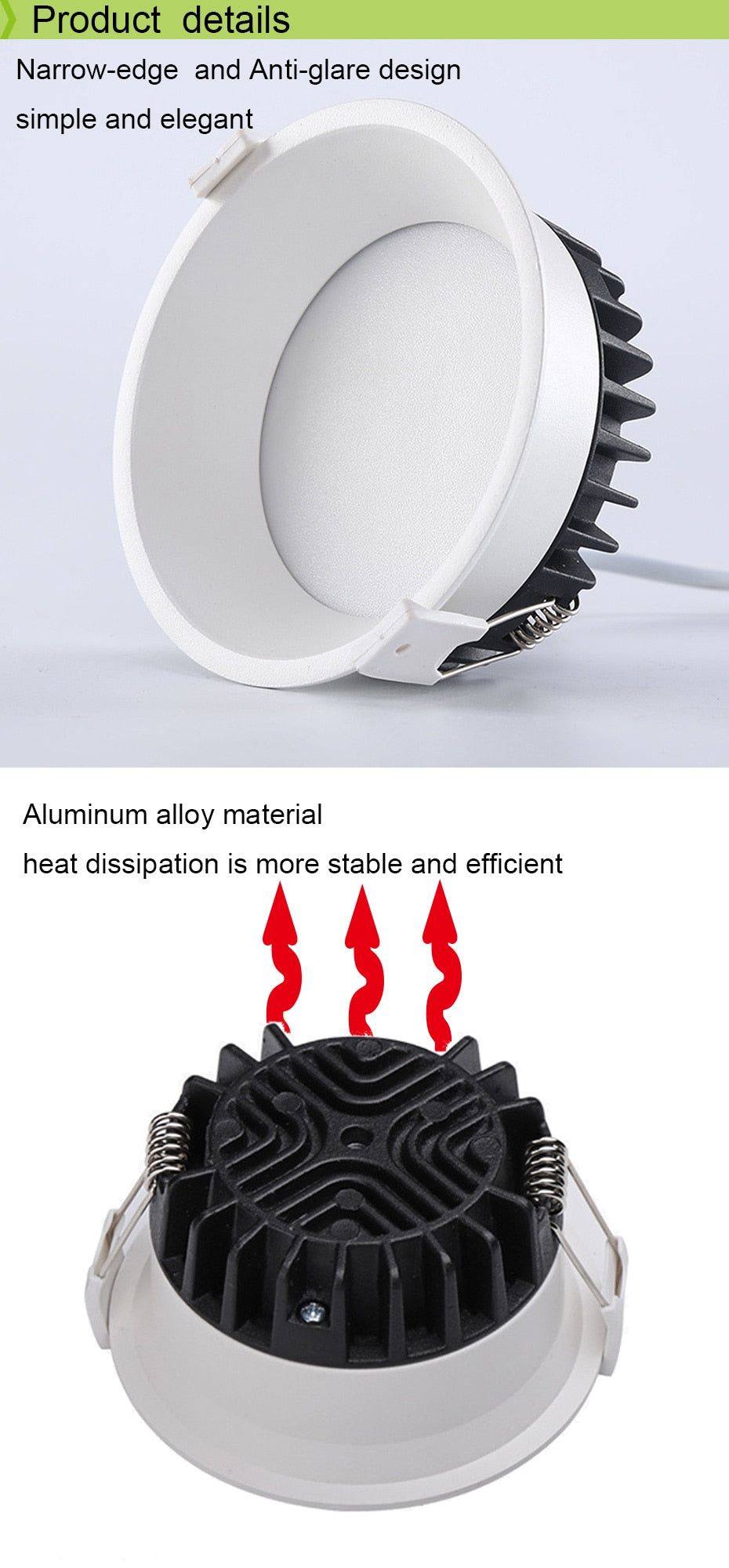 LED anti-glare downlight narrow frame embedded home without main light Nordic living room aisle three-color ceiling downlight