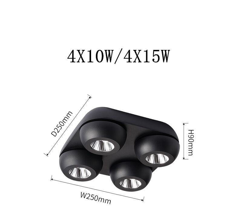 Dimmable Folding Rotating 355° LED Downlights 10W 15W 20W 30W 40W 60W COB LED Ceiling Spot Lights AC85~265V Indoor Lighting Spot