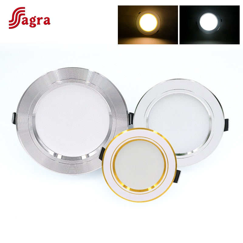 Led Downligh 5W 9W 12W 15W 18W Down light Round Ceiling Lamp Led Panel Recessed Spot Light For Home Lighting AC220V 230V 240V