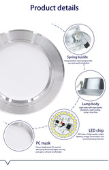 Led Downligh 5W 9W 12W 15W 18W Down light Round Ceiling Lamp Led Panel Recessed Spot Light For Home Lighting AC220V 230V 240V