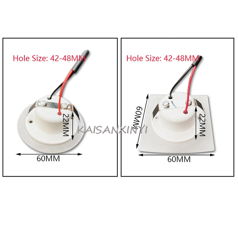 Led Downlights Dimmable Recessed Light Lamp 110V 220V 3W Ceiling Spot Lights for Kitchen Living Room Light Home Indoor Lighting