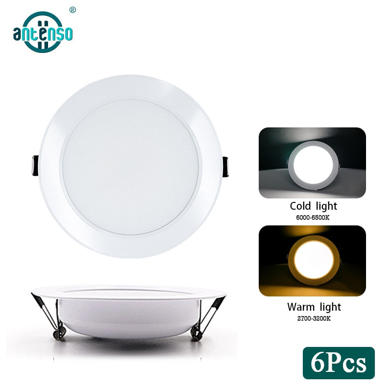 Ceiling Lamp LED Downlight 3W 5W 7W 9W 12W 15W 6pcs Round LED Blub AC 220V 240V Indoor Lighting Recessed LED Ceiling Light