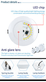 Ceiling Lamp LED Downlight 3W 5W 7W 9W 12W 15W 6pcs Round LED Blub AC 220V 240V Indoor Lighting Recessed LED Ceiling Light