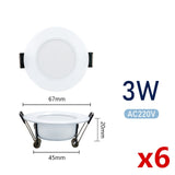 Ceiling Lamp LED Downlight 3W 5W 7W 9W 12W 15W 6pcs Round LED Blub AC 220V 240V Indoor Lighting Recessed LED Ceiling Light