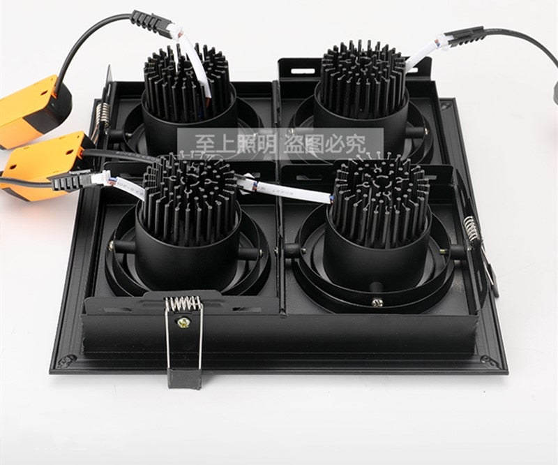 Super bright square dimmable led cob ceiling spotlight 40W/48W AC85-265V ceiling recessed light indoor lighting