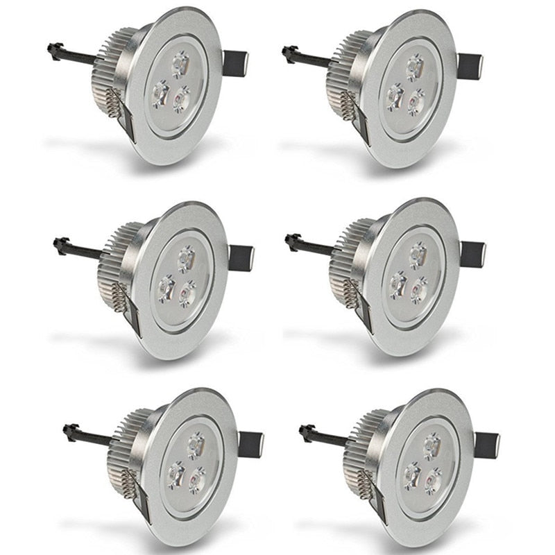 Led Downlight 300lm 6pcs/lot 3W LED Recessed Lamp Hole Size 55-65mm 65-75mm Aluminum 110V/220V for home illumination