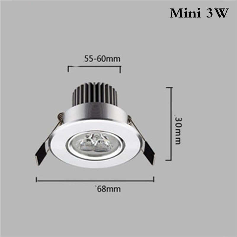 Led Downlight 300lm 6pcs/lot 3W LED Recessed Lamp Hole Size 55-65mm 65-75mm Aluminum 110V/220V for home illumination