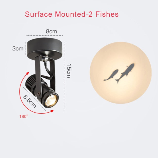 LED Downlight Projection Spotlight Led Ceiling Lamp Recessed Surface Mounted Rotatable Indoor Spot Light For Mall Bar Home Decor