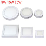 Square LED Panel Light 9W 15W 25W Round Downlight AC85-265V LED Surface Ceiling Lamp For Kitchen Lighting