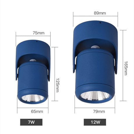 Rotatable Surface Mounted LED Downlight 7W 12W COB Spotlight 6 Colors Home Decoration Ceiling Light For Indoor lighting