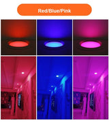 Led Downlight Red Blue Pink Three-tone Light 12 Packs 220V 5W Downlight Embedded Living Room Aisle Household Ceiling Light