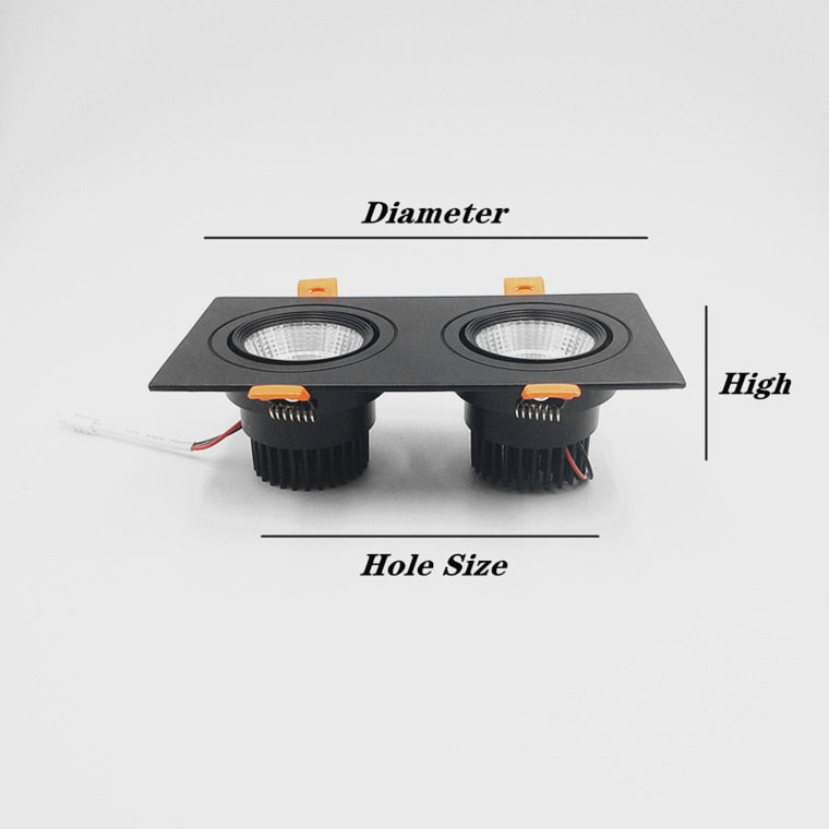 Square Dimmable Recessed LED Downlights 14W 18W 24W COB LED Ceiling Lamps AC85-265V LED Ceiling Spot Lights Indoor Lighting