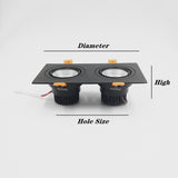 Square Dimmable Recessed LED Downlights 14W 18W 24W COB LED Ceiling Lamps AC85-265V LED Ceiling Spot Lights Indoor Lighting