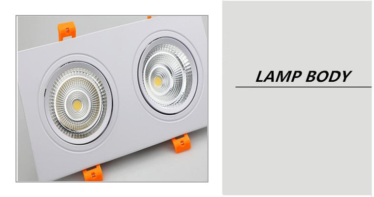 Square Dimmable Recessed LED Downlights 14W 18W 24W COB LED Ceiling Lamps AC85-265V LED Ceiling Spot Lights Indoor Lighting