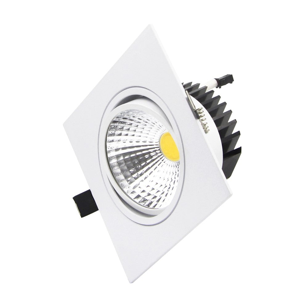Square Recessed Ceiling Downlight LED COB Spot light 7W 9W 12W 15W LED Ceiling Lamp Dimmable Spotlights AC110 220V Indoor Lamp