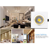 Square Recessed Ceiling Downlight LED COB Spot light 7W 9W 12W 15W LED Ceiling Lamp Dimmable Spotlights AC110 220V Indoor Lamp