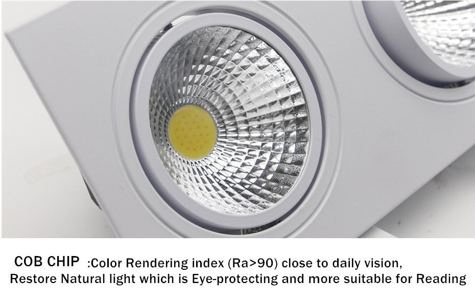 Square Recessed Ceiling Downlight LED COB Spot light 7W 9W 12W 15W LED Ceiling Lamp Dimmable Spotlights AC110 220V Indoor Lamp