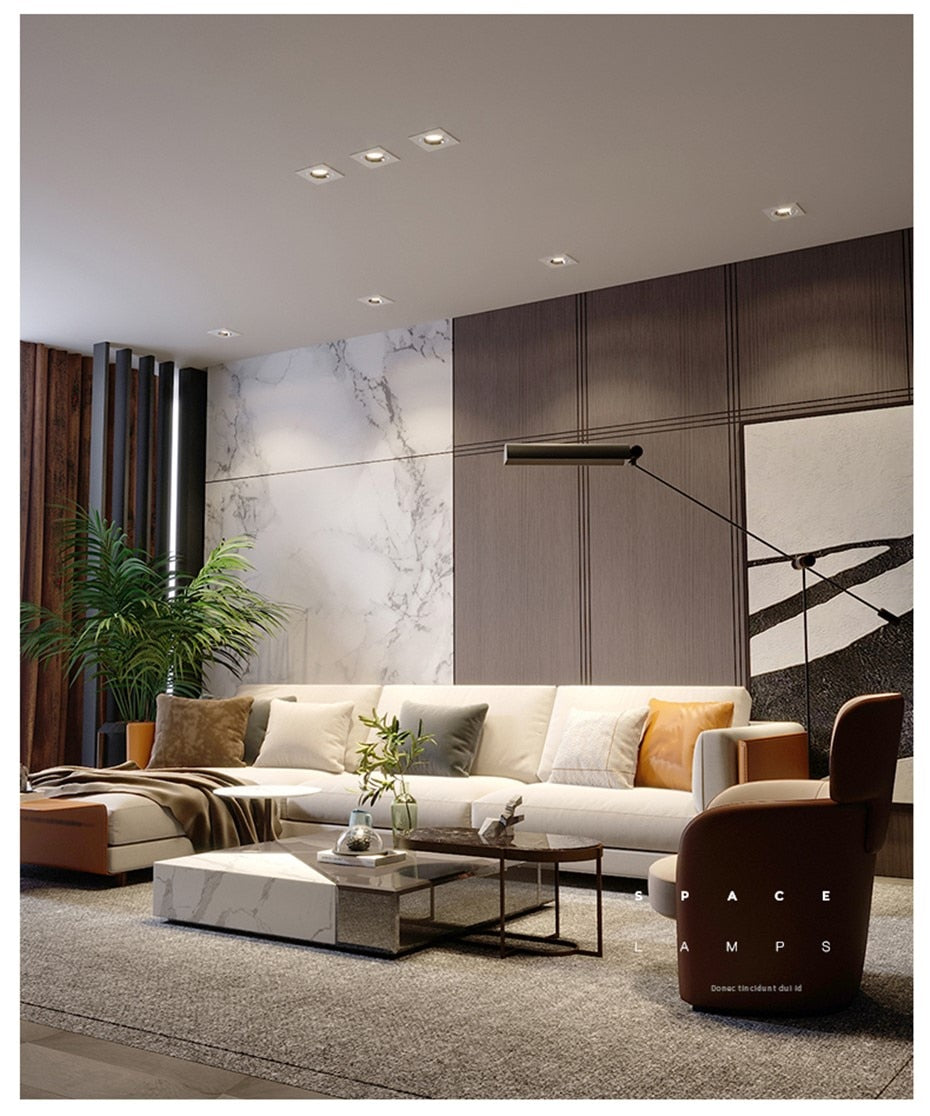 Square Recessed Ceiling Downlight LED COB Spot light 7W 9W 12W 15W LED Ceiling Lamp Dimmable Spotlights AC110 220V Indoor Lamp