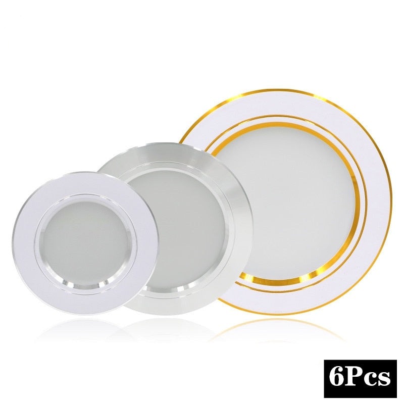 Led Downlight 5W 9W Led Panel Light 12W 15W 18W 6pcs/lot Recessed Down Light Round Ceiling Light 220V Spotlight Indoor Lighting