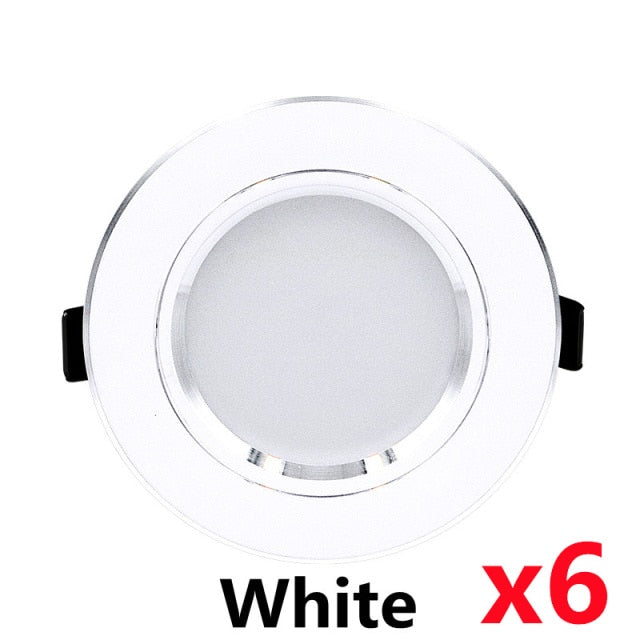 Led Downlight 5W 9W Led Panel Light 12W 15W 18W 6pcs/lot Recessed Down Light Round Ceiling Light 220V Spotlight Indoor Lighting