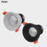 Anti Glare Recessed Dimmable COB LED Downlights 9W 12W 15W LED Ceiling Spot Lights AC85-265V LED Ceiling Lamps Indoor Lighting