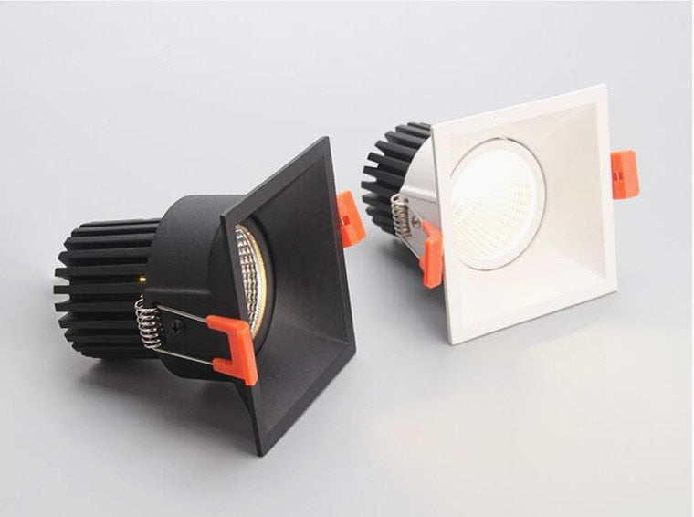 Anti Glare Recessed Dimmable COB LED Downlights 9W 12W 15W LED Ceiling Spot Lights AC85-265V LED Ceiling Lamps Indoor Lighting