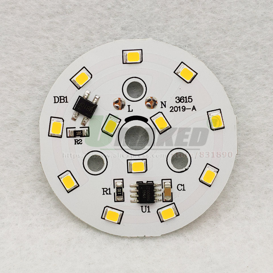 LED Module 7W 50mm 700lm Downlight PCB Aluminum plate White/Warm AC220V SMD2835 Smart IC Driver For Downlight Ceiling Lamps DIY