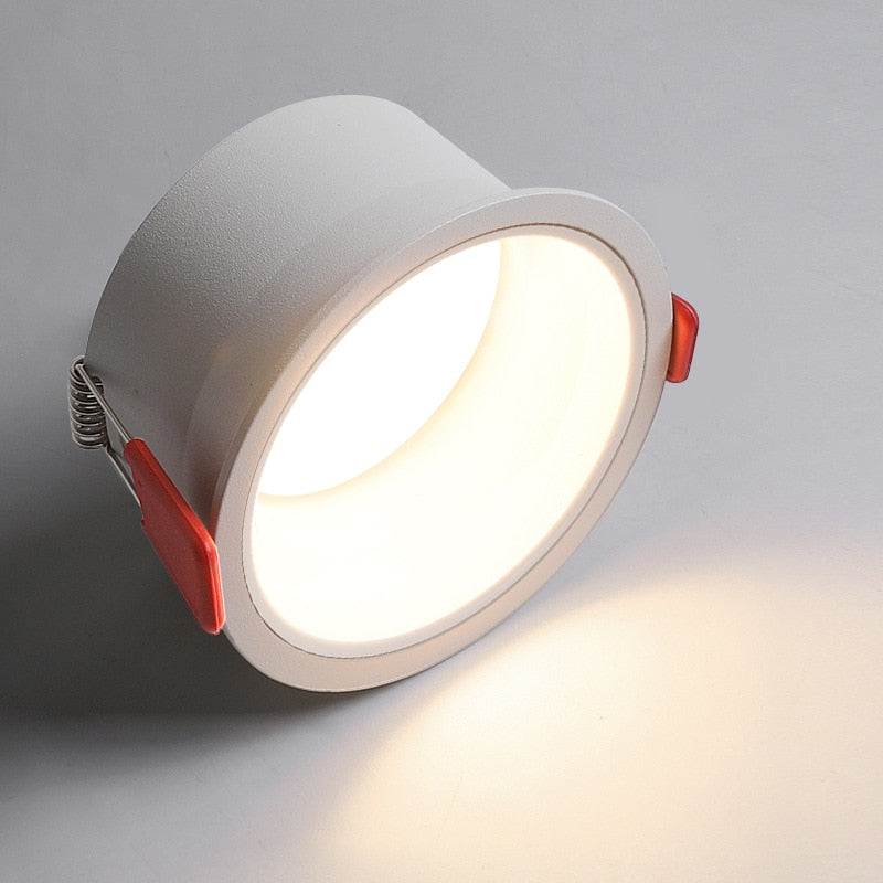 LED Downlight Recessed Ceiling Light 7w/12W/15W Home Living Room Without Main Light Lighting Narrow Side Deep Anti-glare